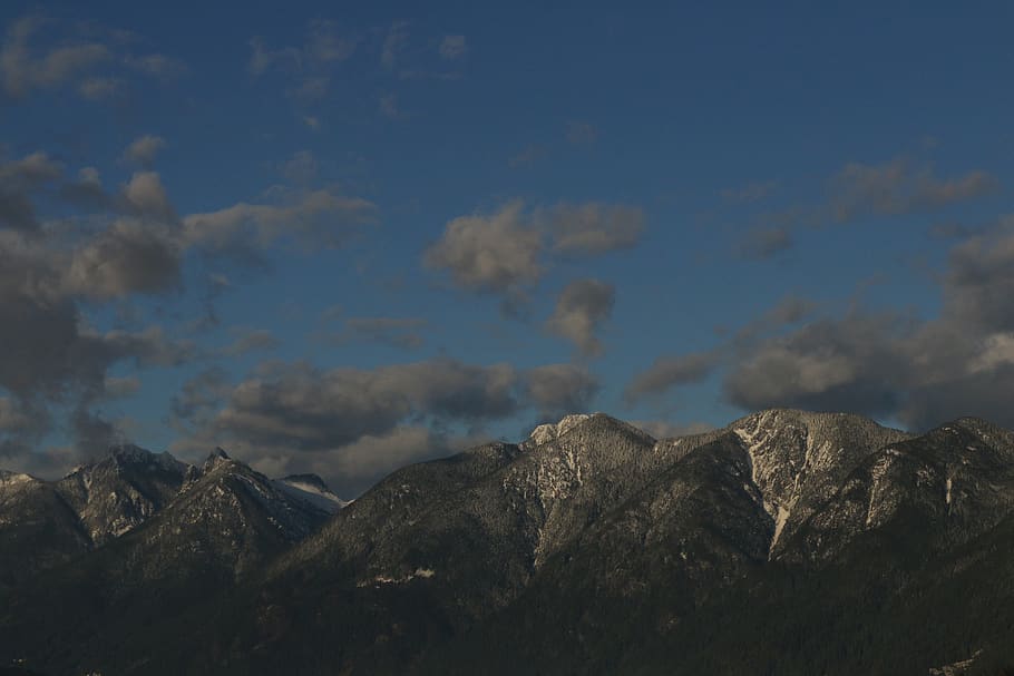 mountain, snow, snow capped, winter, sky, landscape, vancouver HD wallpaper