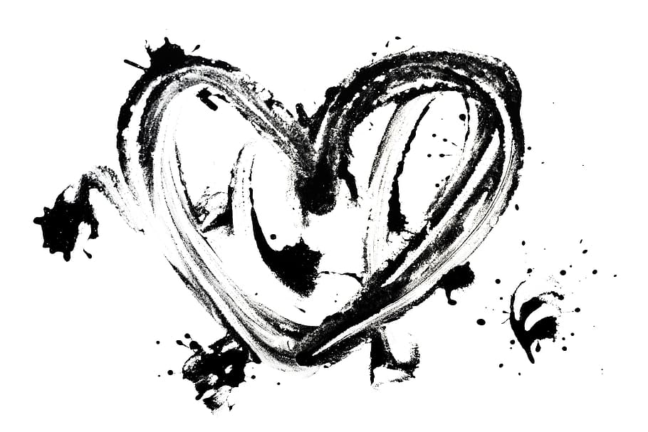 spots, white, black, stains, heart, valentine, smear, texture HD wallpaper