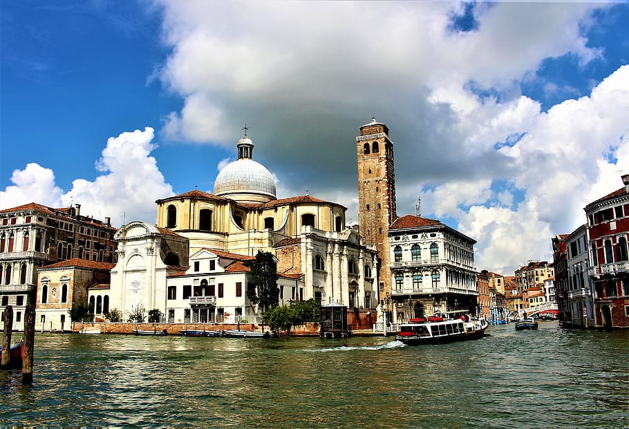 church, architecture, palace, water, venice, historic building