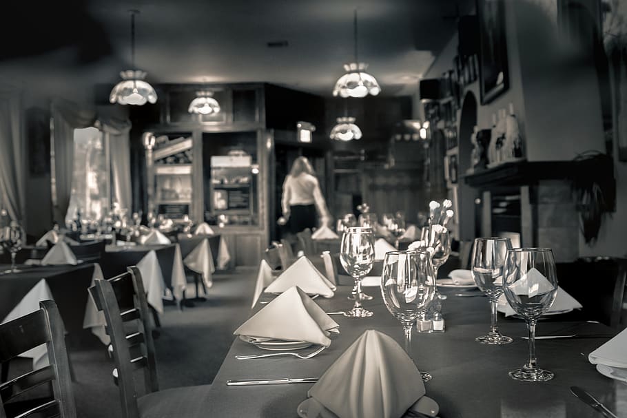 canada, edmonton, table, restaurant, place setting, business HD wallpaper