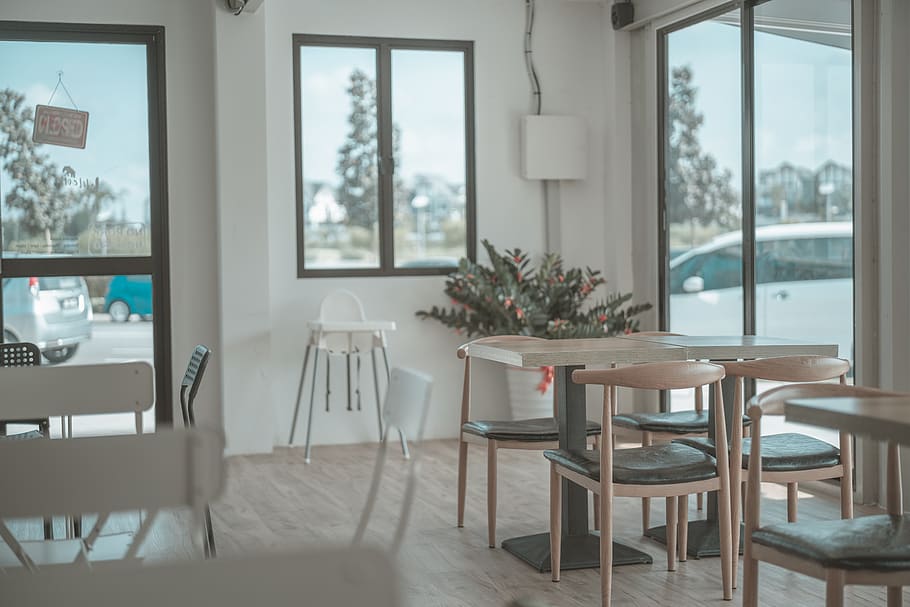 cafe, coffee, table, chair, indoor, restaurant, cappuccino HD wallpaper