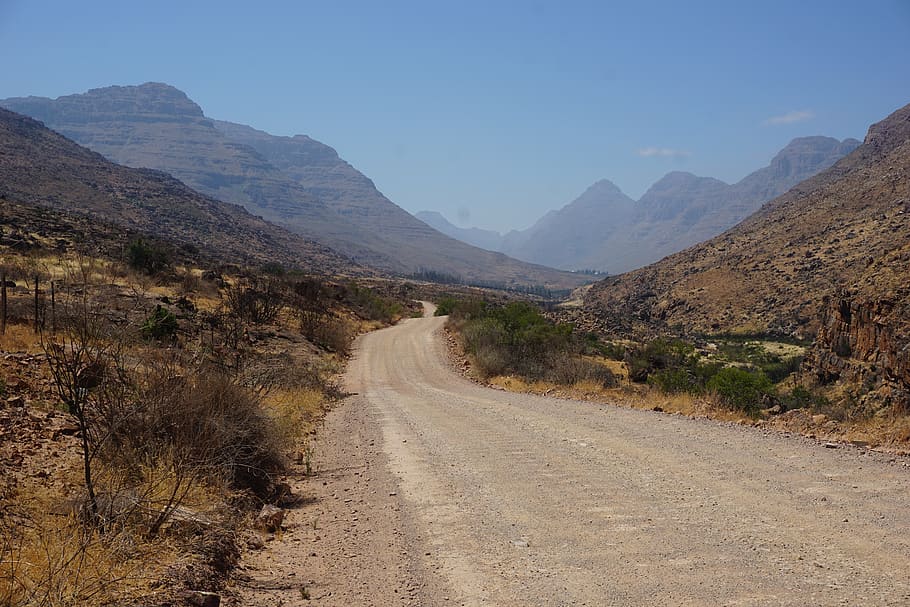 empty road near mountian, dirt road, gravel, nature, outdoors HD wallpaper