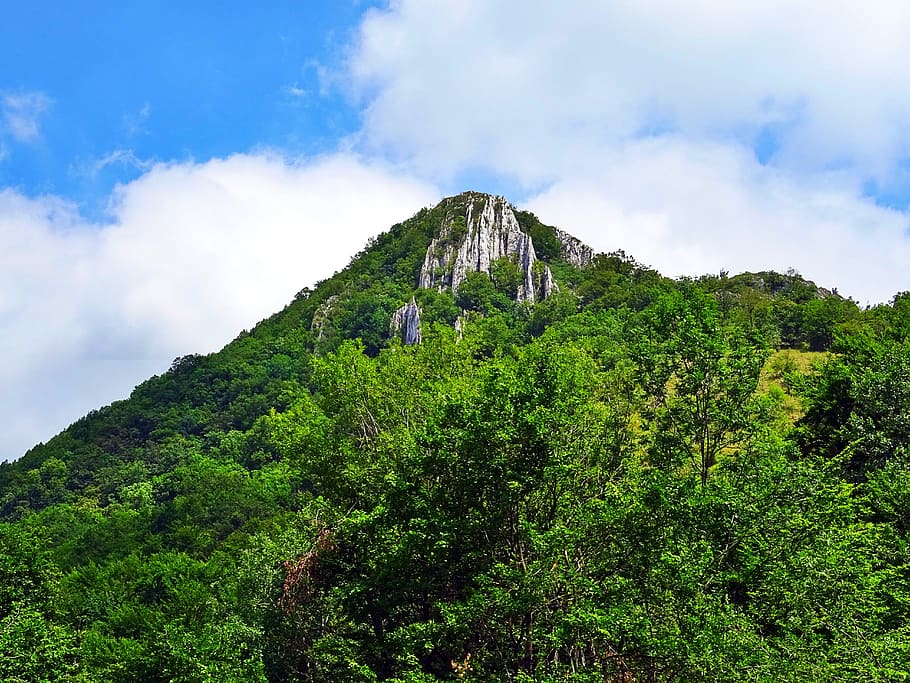 Low-angle Photography of Mountain, clouds, daylight, environment HD wallpaper