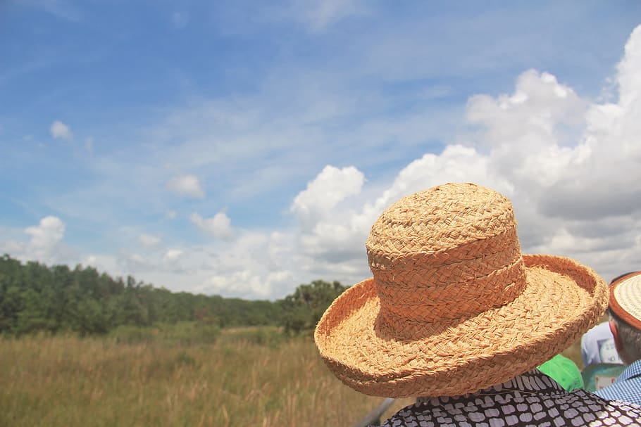cloud - sky, hat, day, nature, land, plant, tranquility, beauty in nature HD wallpaper