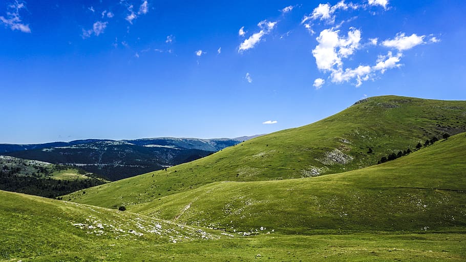 panoramic, nature, landscape, lawn, hill, sky, mountain, outdoors HD wallpaper