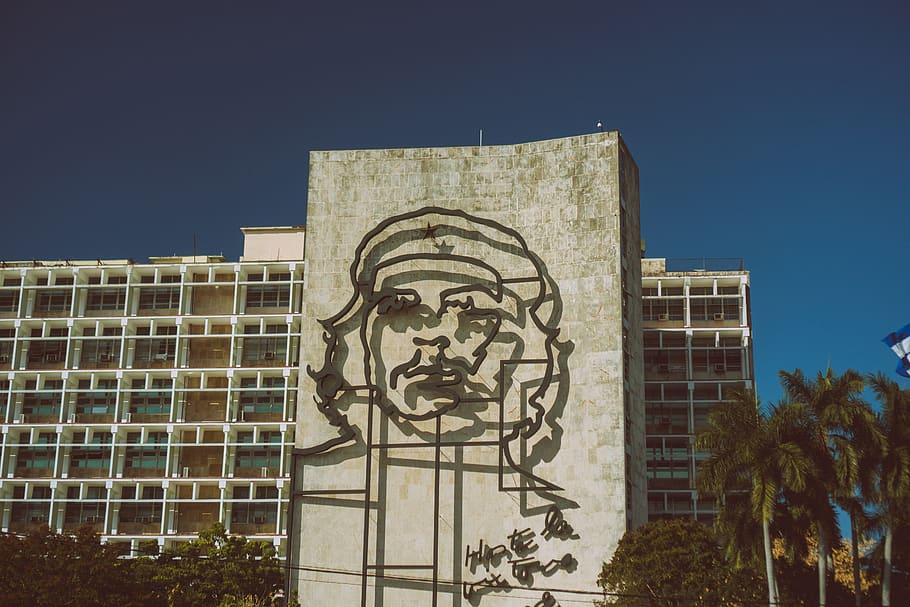 Che Guevara face signage, art, mural, painting, building, office building HD wallpaper