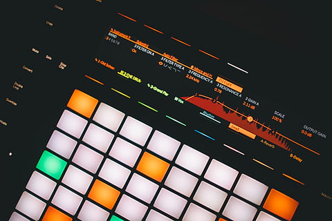 turned-on touchpad, button, control, drum machine, electronic HD wallpaper