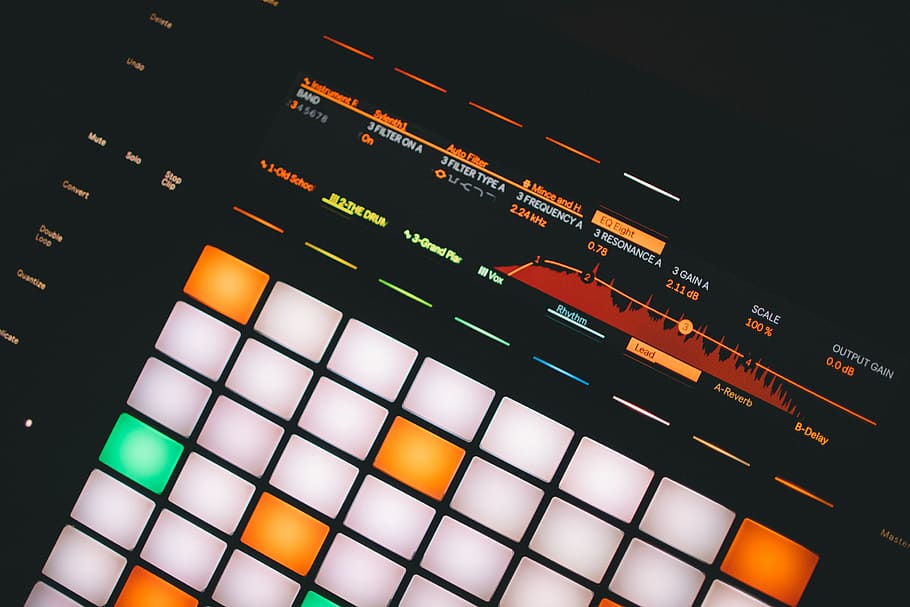 turned-on touchpad, button, control, drum machine, electronic HD wallpaper