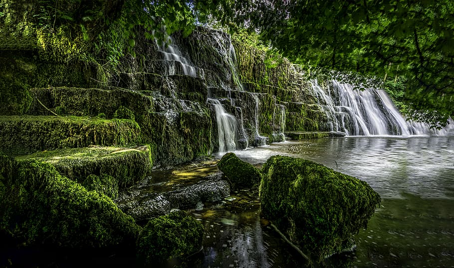 Scenic Photo of a Waterfalls, cascade, environment, landscape HD wallpaper