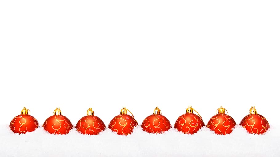 row, background, ball, bauble, balls, baubles, christmas, close-up HD wallpaper