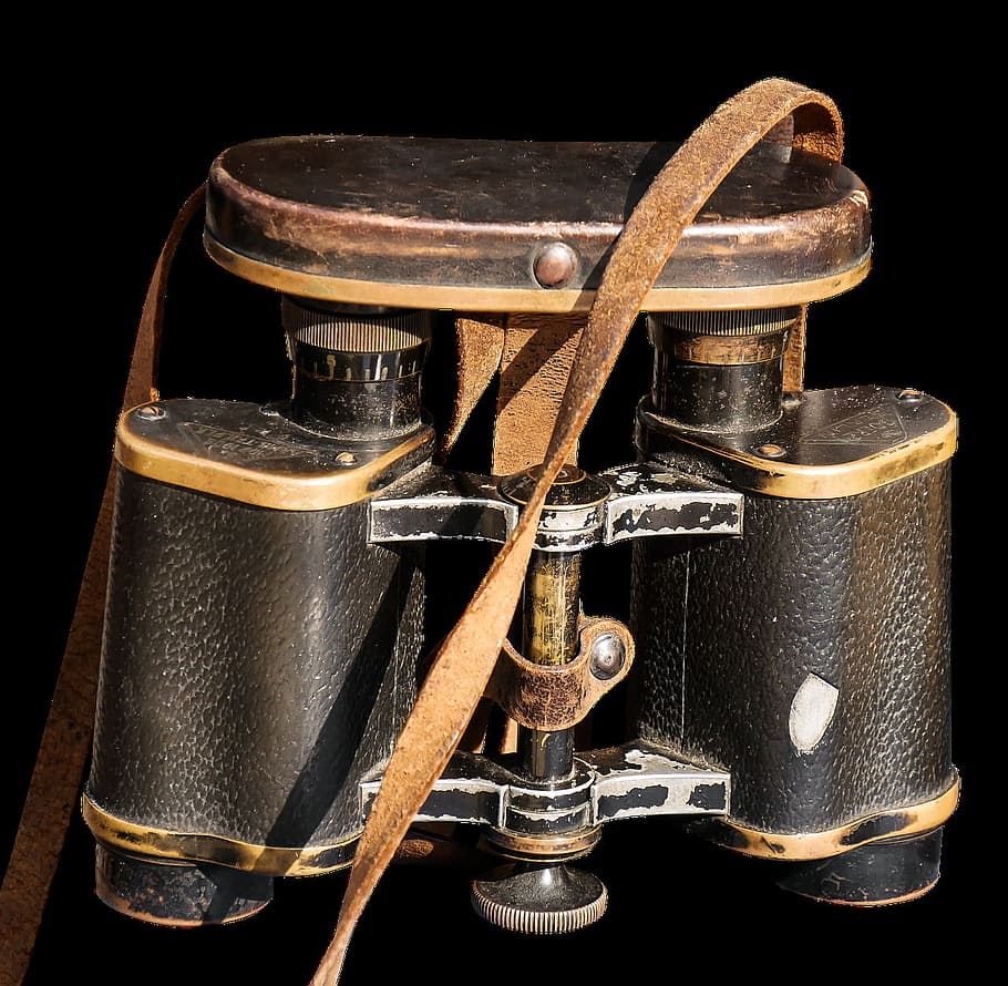 binocular, old, object, vision, see, lens, zoo, metal, black background HD wallpaper