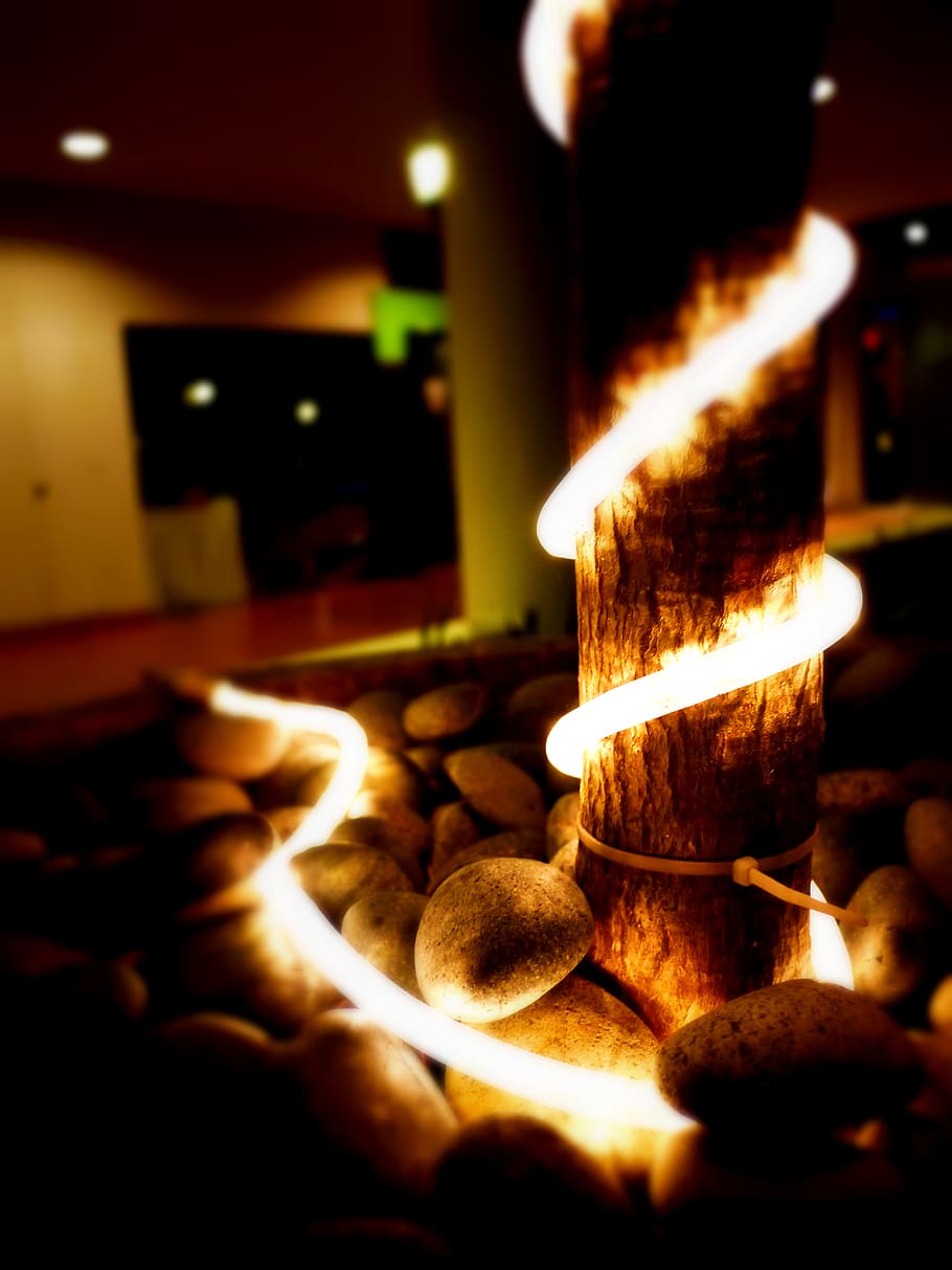 port dickson, light, nature, night, coil, burning, flame, fire HD wallpaper