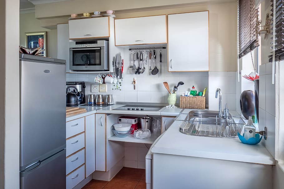 kitchen, interior, home, house, white, furniture, sink, design HD wallpaper