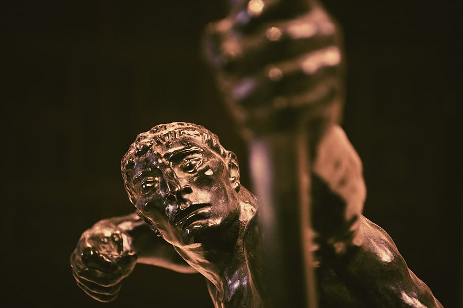 archer, statue, bronze statue, golden, sculpture, representation HD wallpaper
