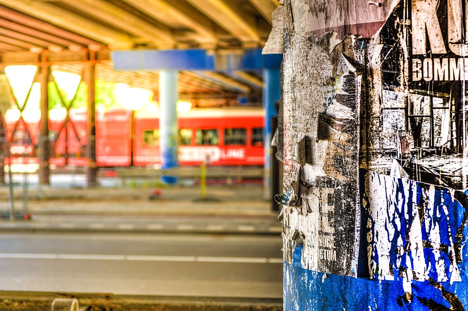 urban, hdr, column, abandoned, architecture, city, overpass, HD wallpaper