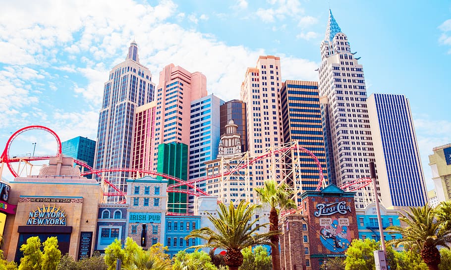 high rise buildings, urban, city, las vegas, architecture, town HD wallpaper
