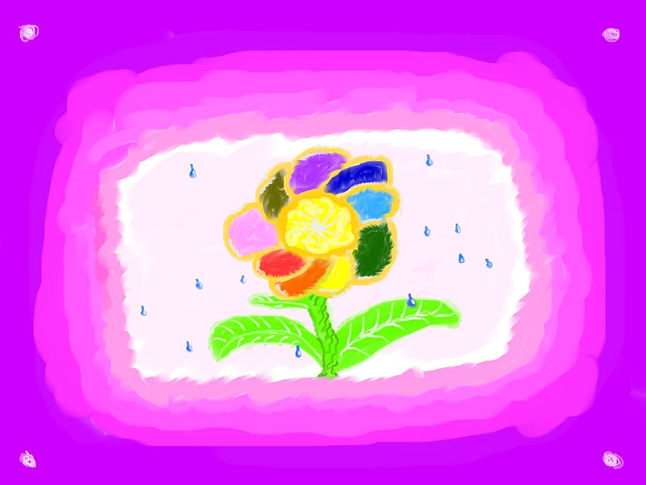 brush, child, color, drawing, droplets, drops, flower, paint HD wallpaper