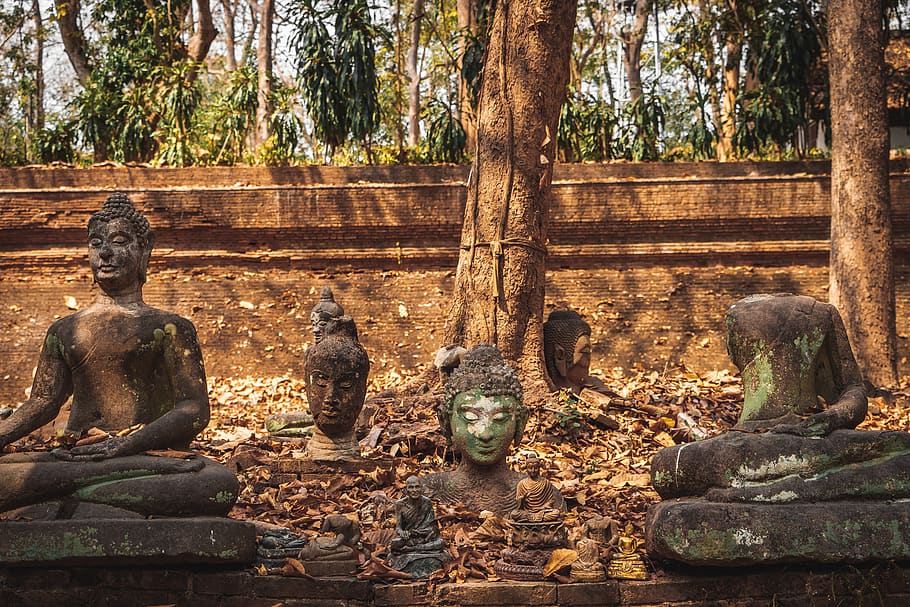 wat, temple, mai, thailand, chiang, old, buddhism, ancient HD wallpaper