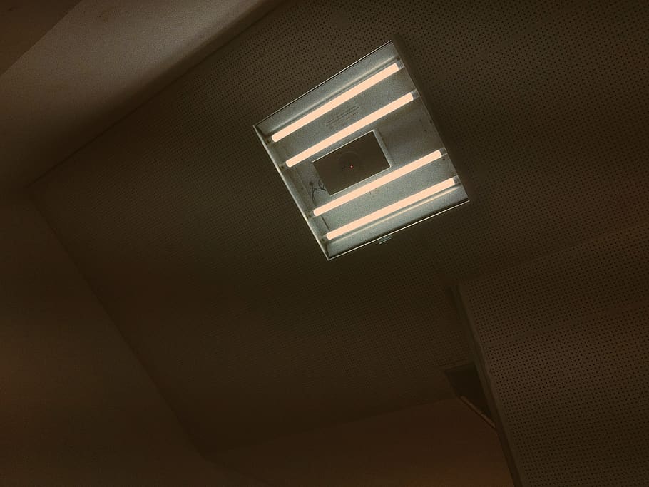white fluorescent lights mounted on the ceiling, building, architecture HD wallpaper