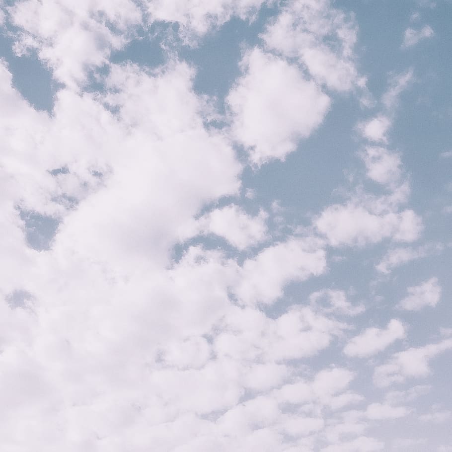 white cloudy sky, cloudscape, fluffy, blue, sunset, cloud - sky HD wallpaper