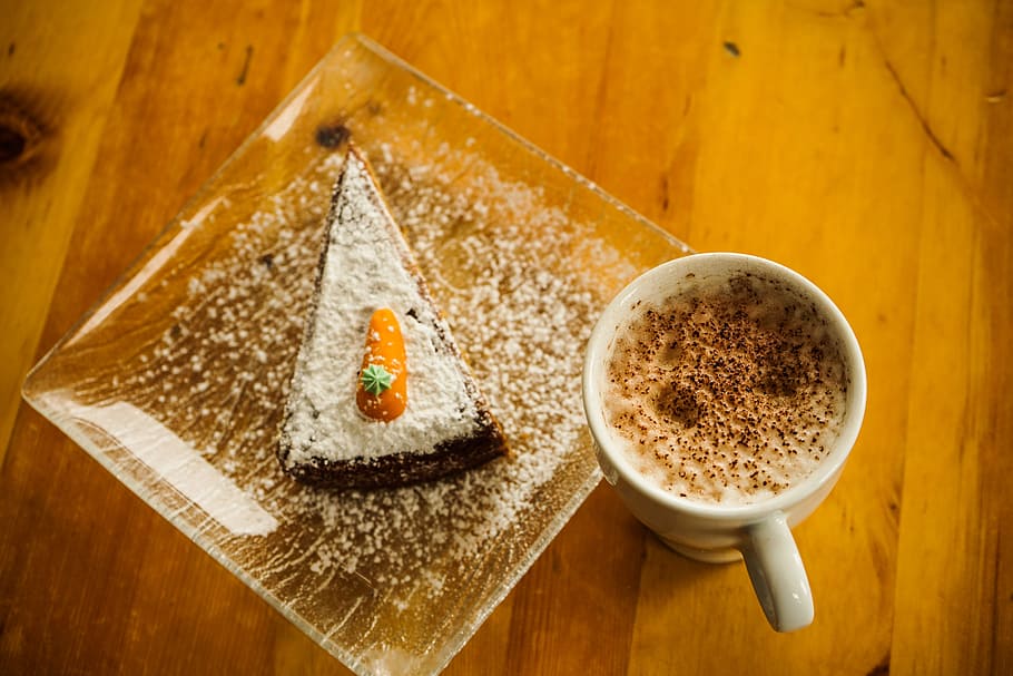 White Ceramic Cup And Dessert, beverage, café, caffeine, cake HD wallpaper