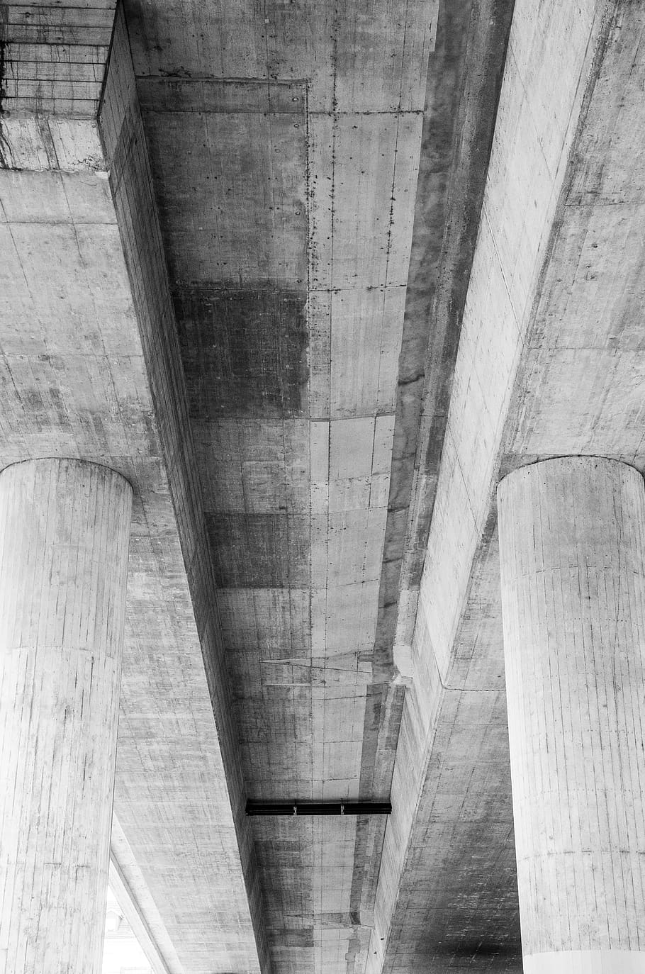 grey concrete beam under building, architecture, water, river HD wallpaper