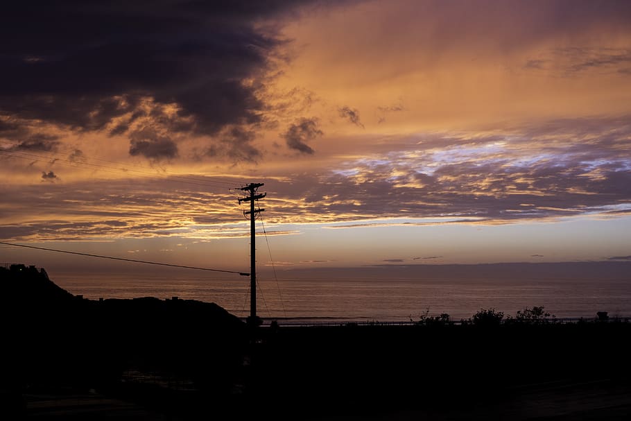 la costa, united states, carlsbad, sky, red, color, beach, sunset, HD wallpaper
