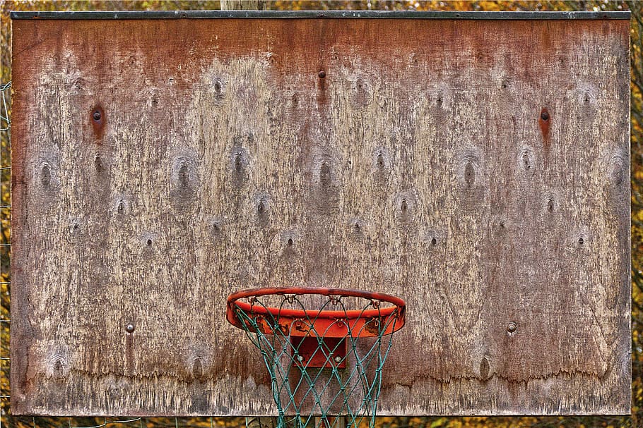 basketball, board, weathered, old rusty, playground, background, HD wallpaper