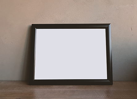 Brown Wooden Rectangular Photo Frame, blank, concrete, empty HD wallpaper