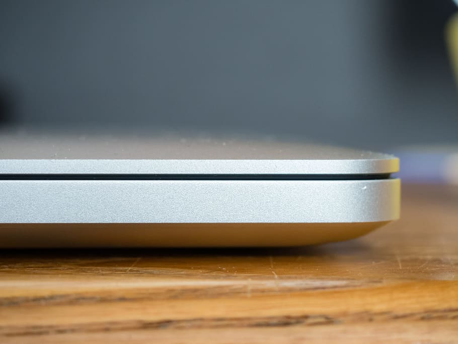 Side of Laptop on Desk, Business, Macro, Objects, Office, Workspace HD wallpaper