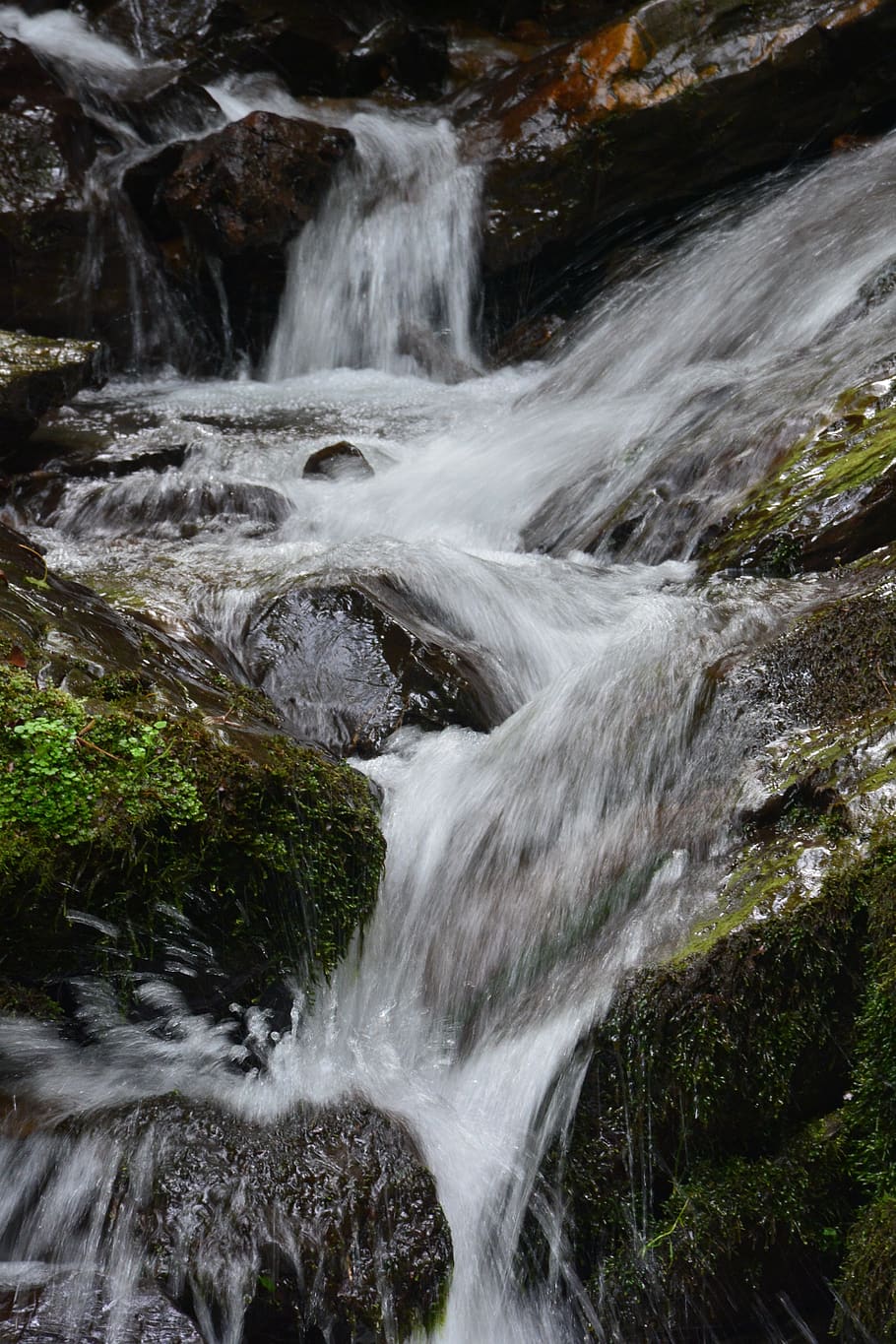 creek, waterfall, falls, rocks, nature, cascade, wet, wild HD wallpaper