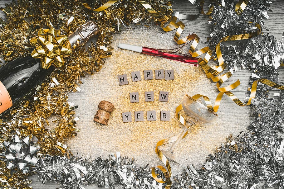 HD wallpaper: New Years Eve In Silver And Gold Photo, text, christmas,  holiday | Wallpaper Flare