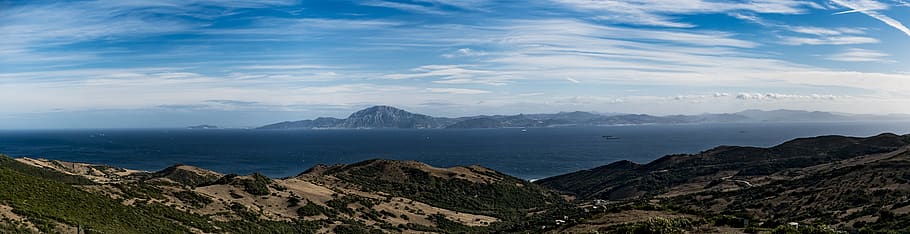 panorama, africa, marocco, landscape, sky, scenic, strait of gibraltar