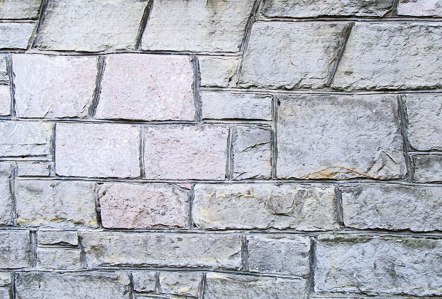 gray concrete brick wall, backgrounds, full frame, pattern, wall - building feature HD wallpaper