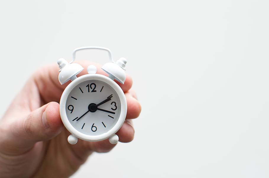 tiny, alarm, clock, time, hand, alarm clock, human hand, clock face HD wallpaper