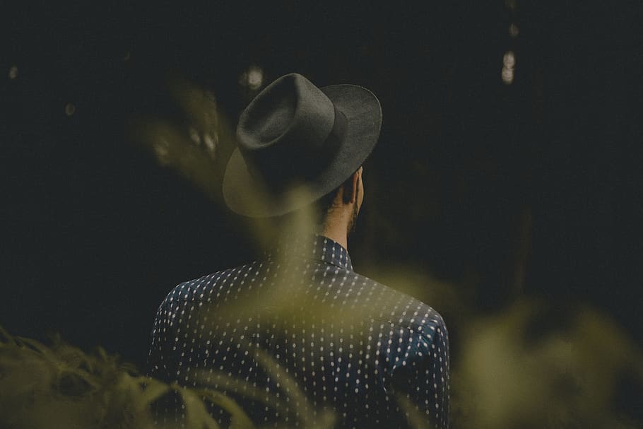 people, guy, man, nature, outdoor, fashion, hat, dark, blur HD wallpaper