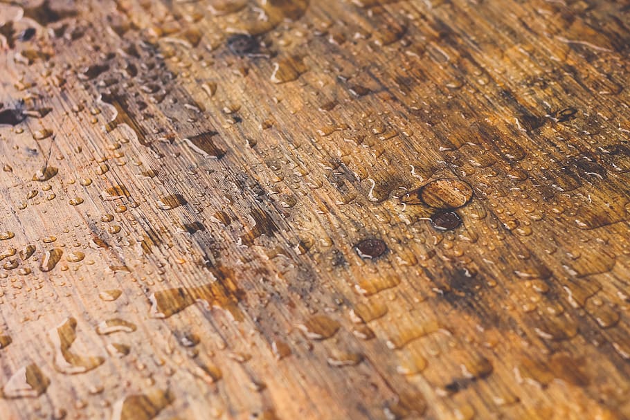 Wet Brown Wood, rain, raindrops, water, wood - material, backgrounds HD wallpaper