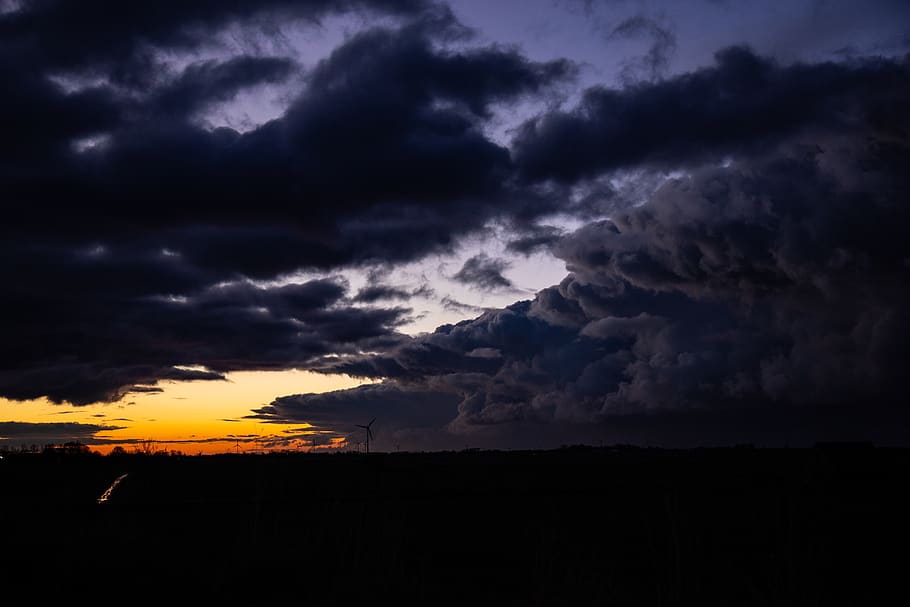 nimbus clouds during golden hour, nature, outdoors, weather, storm HD wallpaper