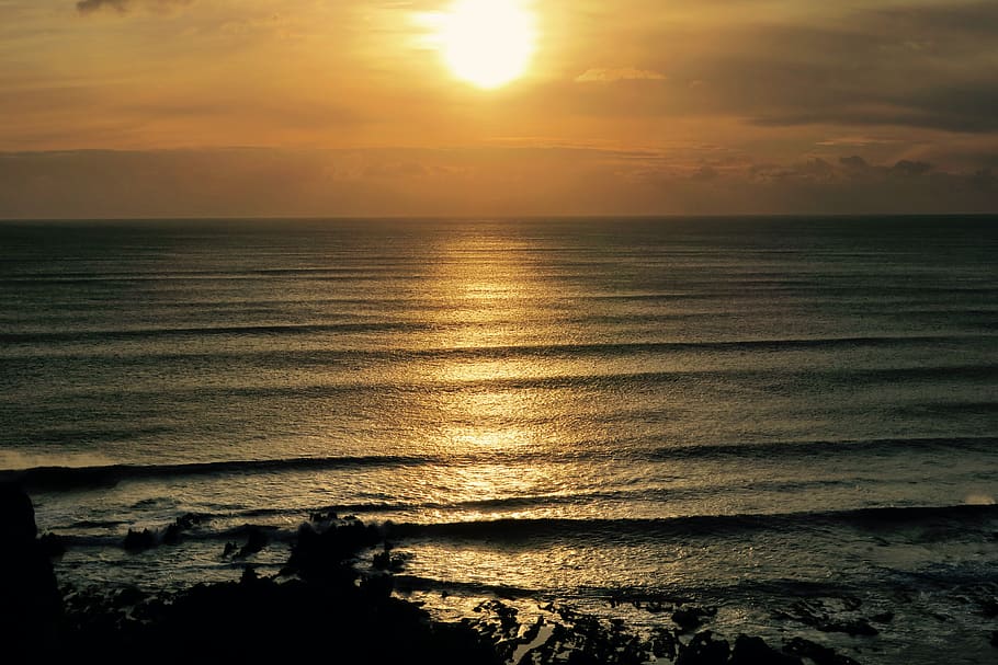 united kingdom, thurlestone, seaside, reflection, peacful, ripples HD wallpaper