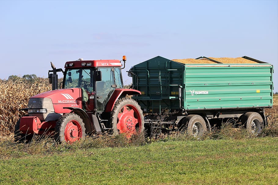 tractor mccormick mtx 135, transport, corn, work, agricultural HD wallpaper