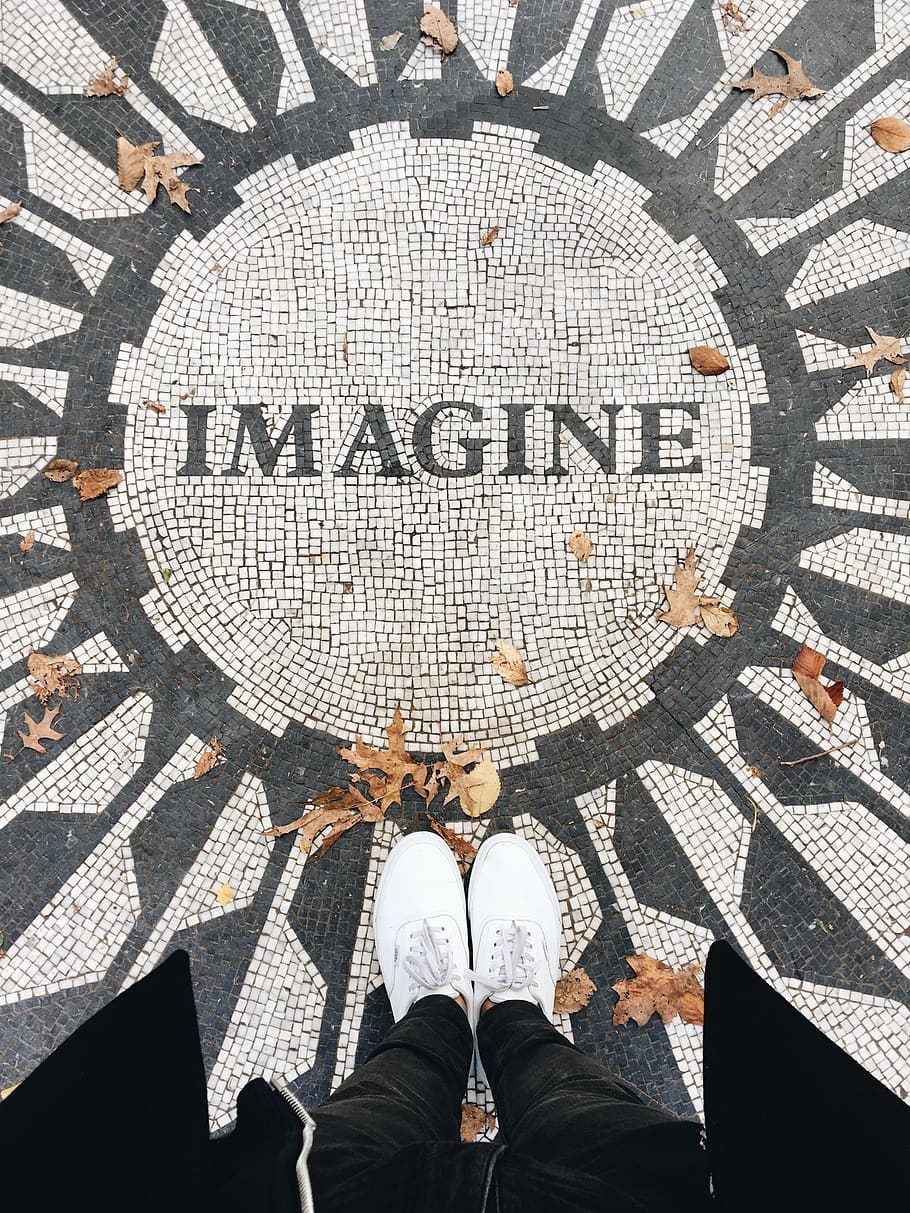 new york, central park, united states, letters, imagine, autumn, HD wallpaper