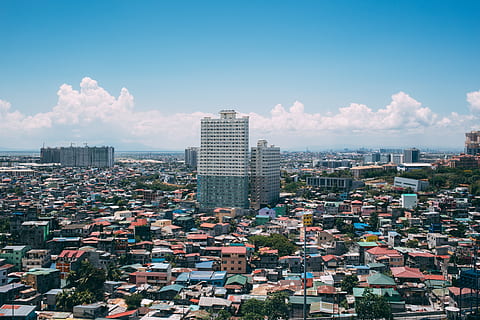 philippines, manila, skyscraper, favelas, houses, construction HD wallpaper