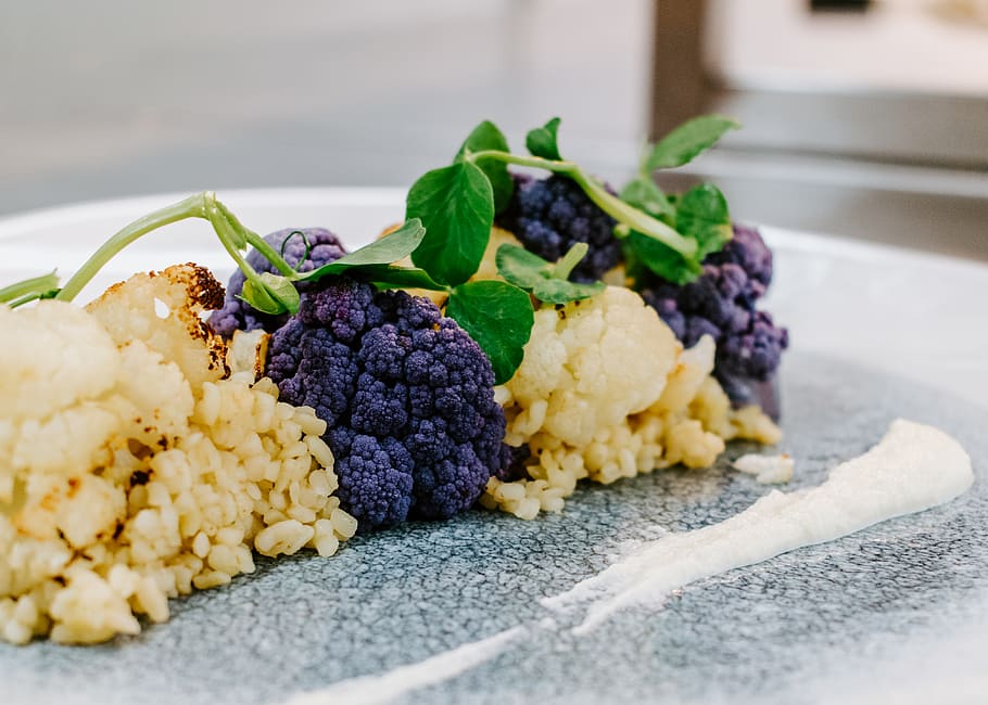 plate, dish, cooking, garnish, delicious, restaurant, cauliflower HD wallpaper
