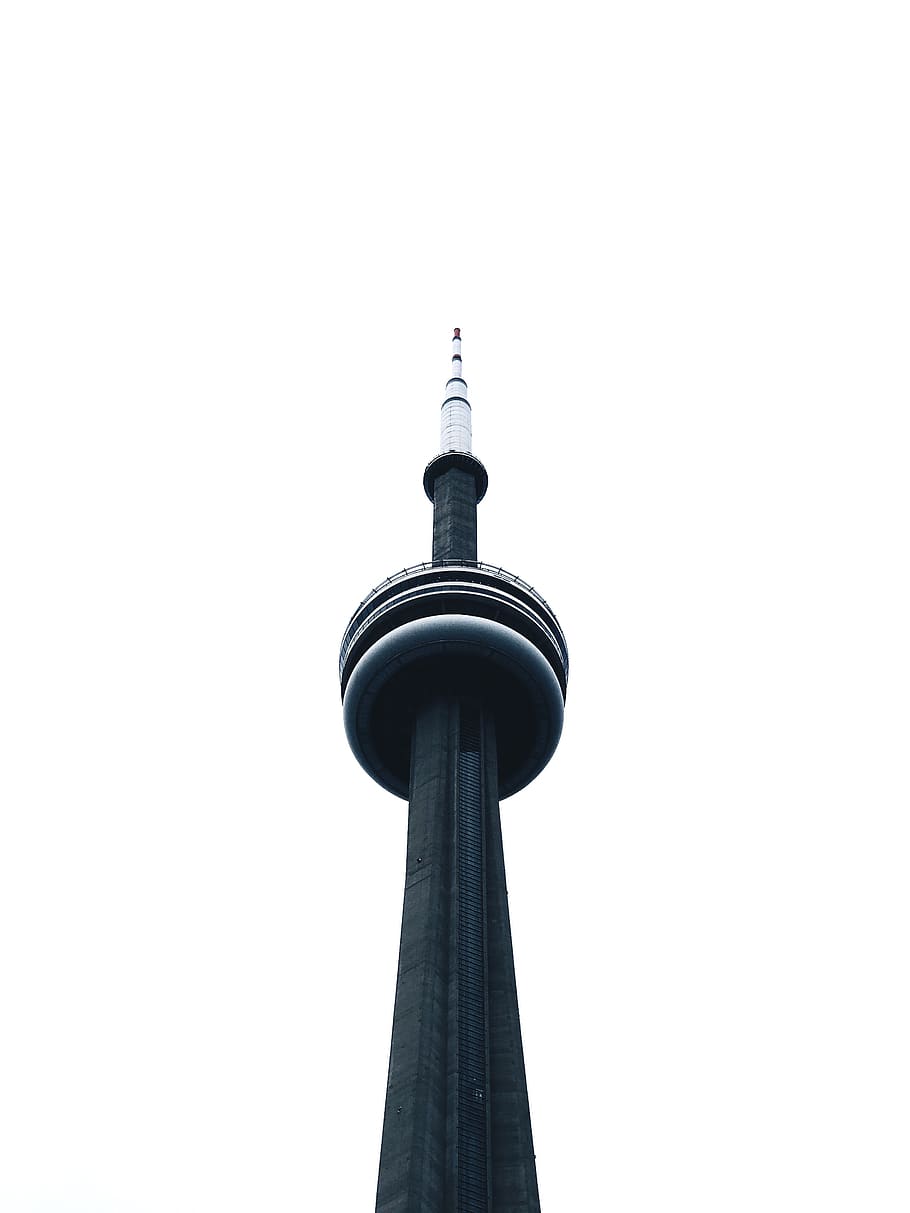 architecture, structure, tower, white, black, sky, built structure HD wallpaper