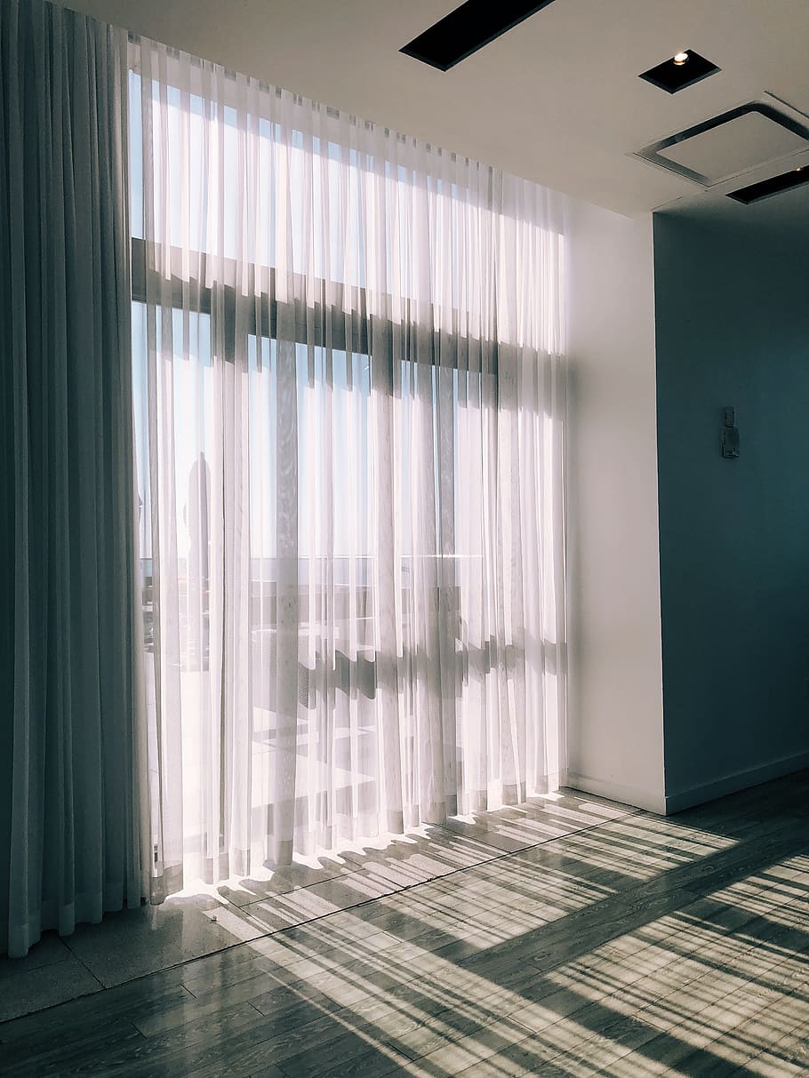 white glass panel curtains, indoors, domestic room, window, absence HD wallpaper