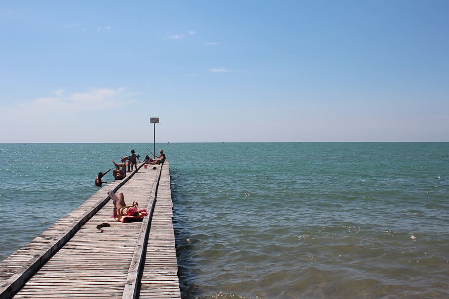 water, dock, waterfront, port, pier, italy, person, human, building HD wallpaper