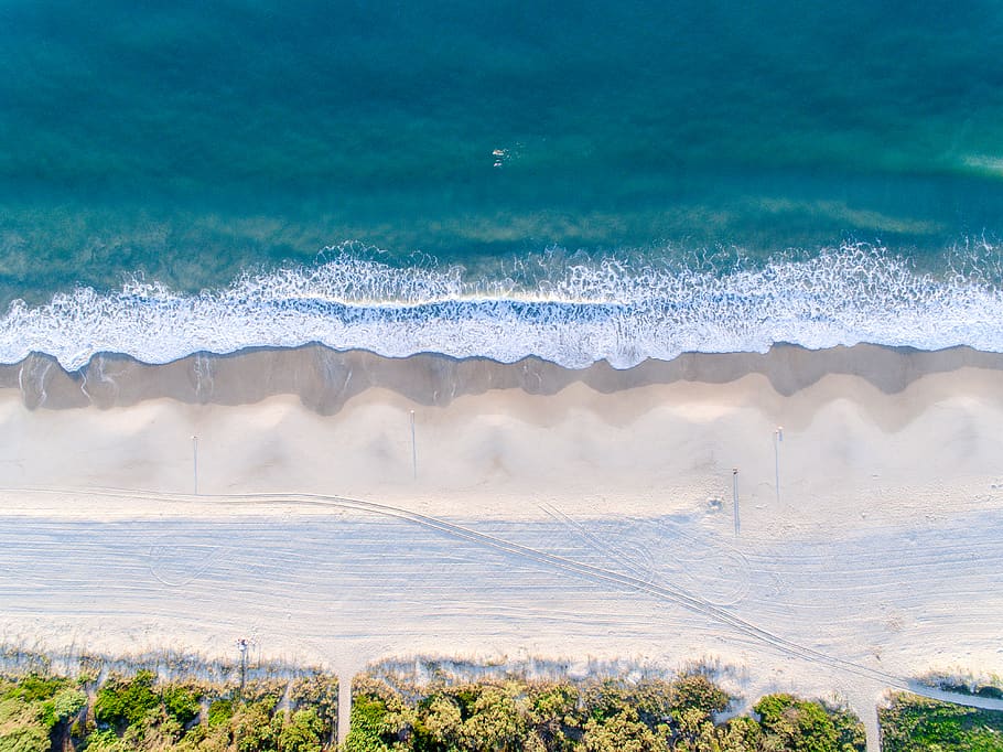 HD wallpaper: australia, burleigh heads, burleigh heads beach, drone ...