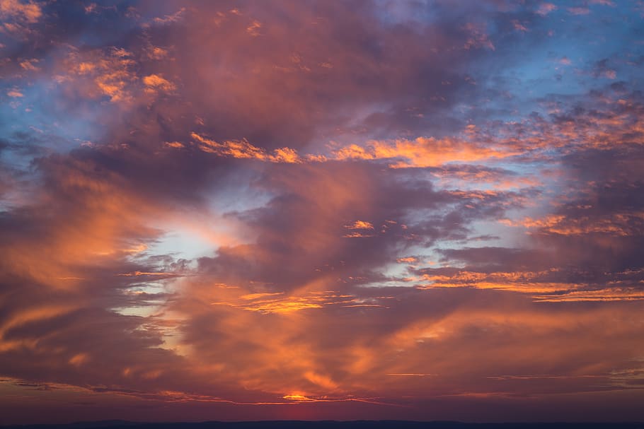 clouds, evening, dusk, sky, sunset, cloud - sky, beauty in nature HD wallpaper