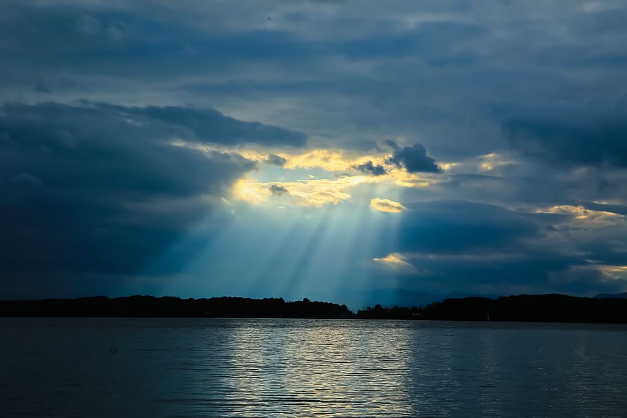 sky, clouds, dramatic sky, ray of light, divine, no people, HD wallpaper