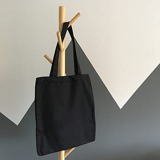 Black Tote Bag, canvas, canvas bag, hanging, no people, indoors HD wallpaper